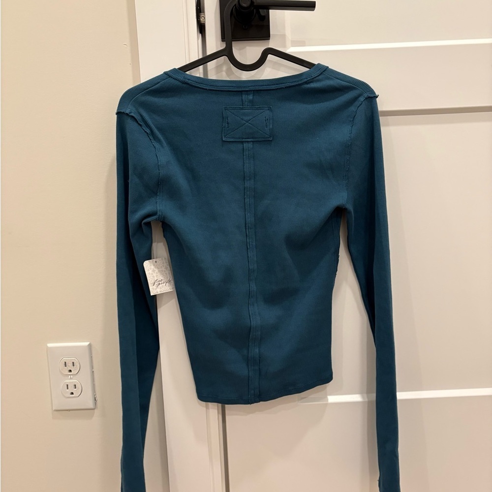 NWT We The Free Neria Long Sleeve Stretch Cotton Ribbed Top - Picture 6 of 8